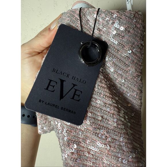 Black Halo Domino Sequin Strapless Cocktail Dress - Picture 8 of 9